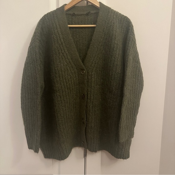 NEW Jenni Kayne Cocoon Cardigan Sweater Olive Green Alpaca Wool Blend | size S - Picture 5 of 11